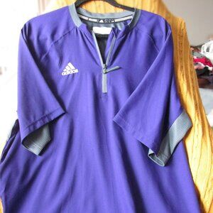 Adidas Mens Fielders Choice 1/4 zip size Lg Purple Climalite